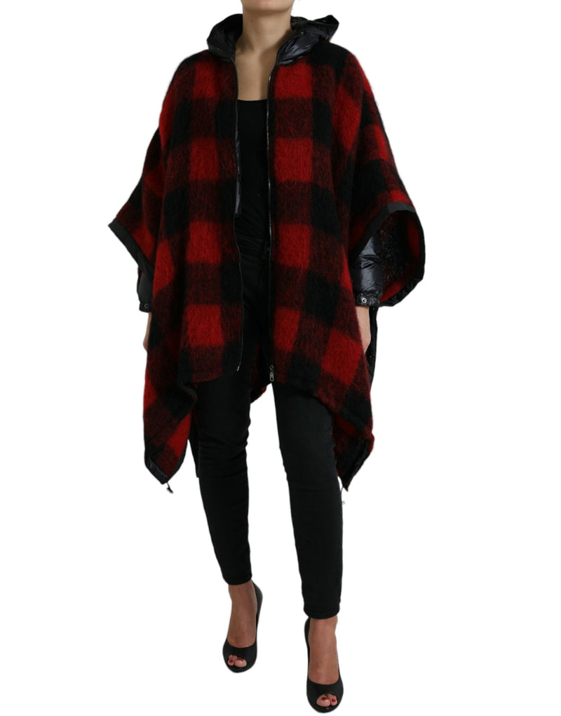 Elegante Buffalo -Check -Poncho -Jacke