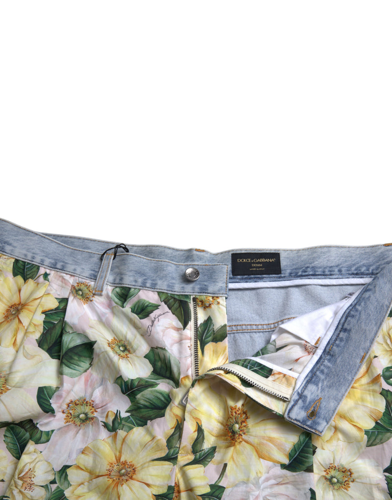 Shorts de bermuda à coton floral multicolore