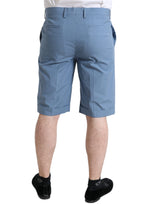 Himmelblaue Baumwoll -Bermuda -Shorts