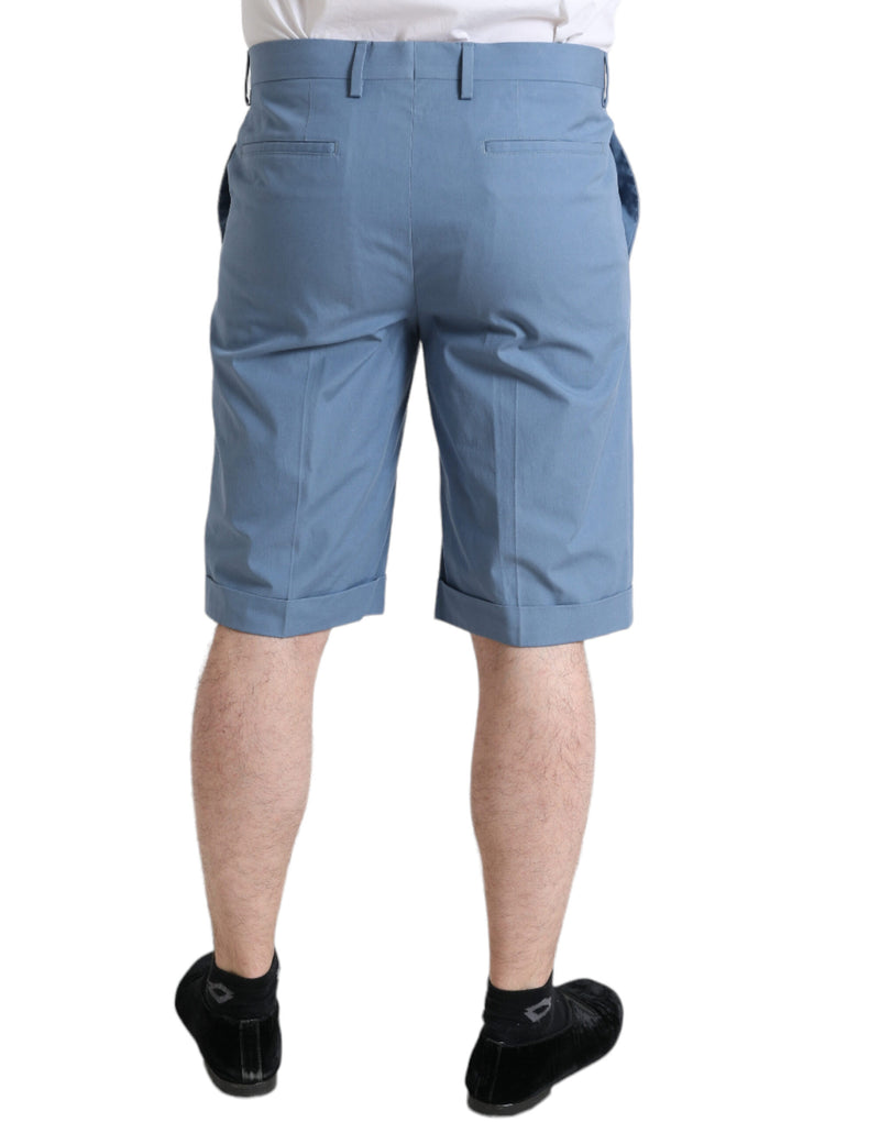 Himmelblaue Baumwoll -Bermuda -Shorts