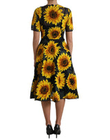 Summery Sunflower A-Line Midi Midi