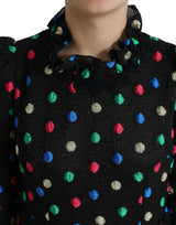 Κομψό φόρεμα Midi High Neck Polka Dot