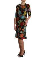 Elegante vestido de lápiz bordado floral