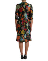 Elegantes floral gestickte Bleistiftkleid