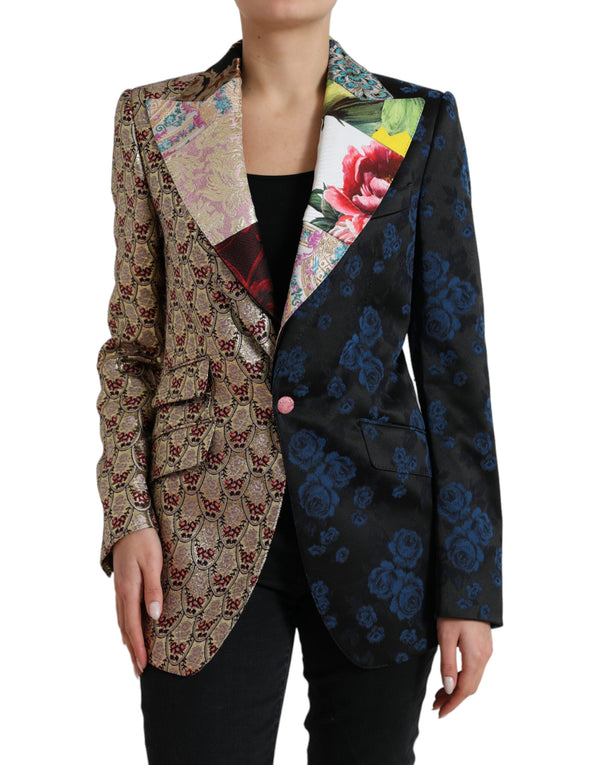 Κομψό πολύχρωμο patchwork blazer