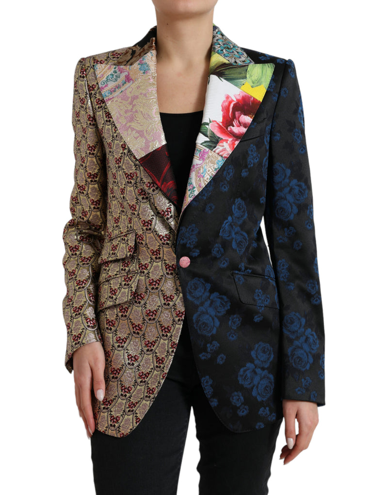 Eleganter mehrfarbiger Patchworkblazer