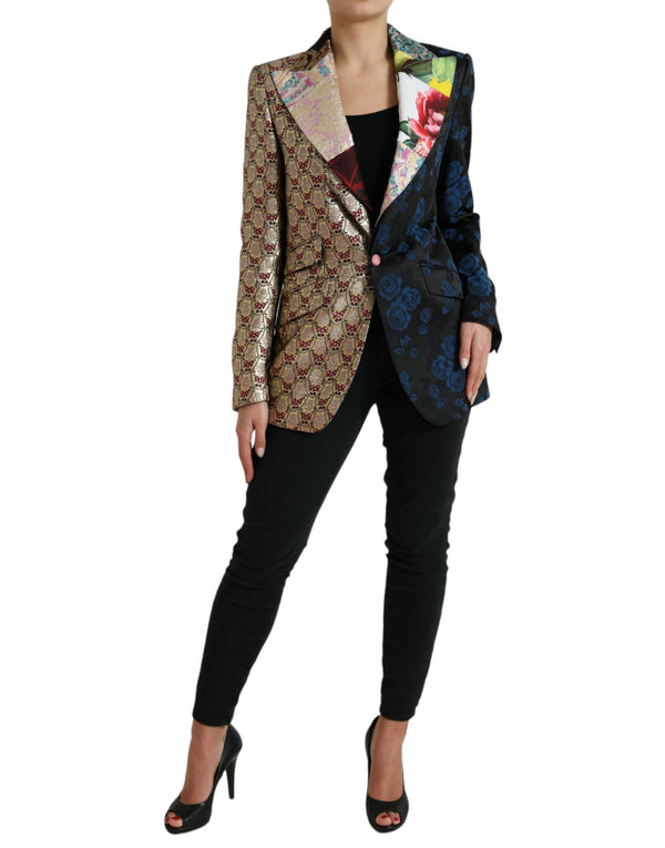 Κομψό πολύχρωμο patchwork blazer