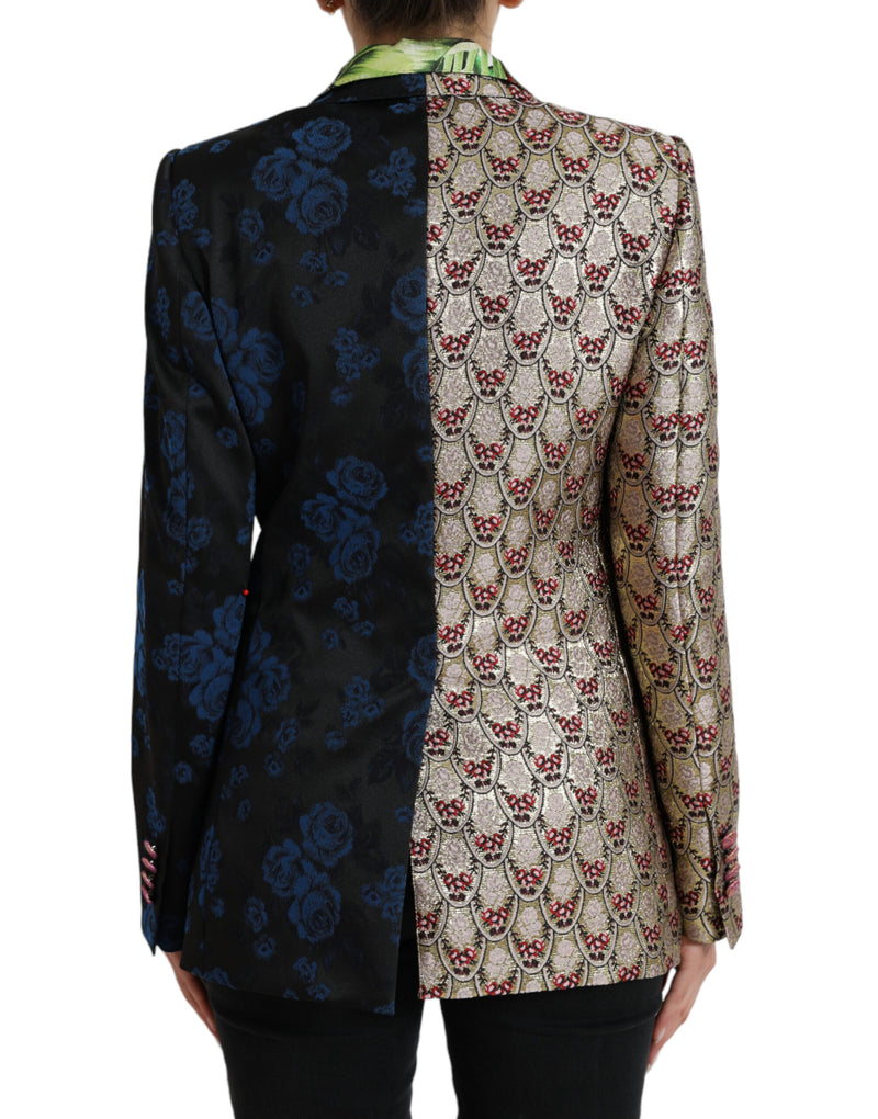 Elegante blazer patchwork multicolore