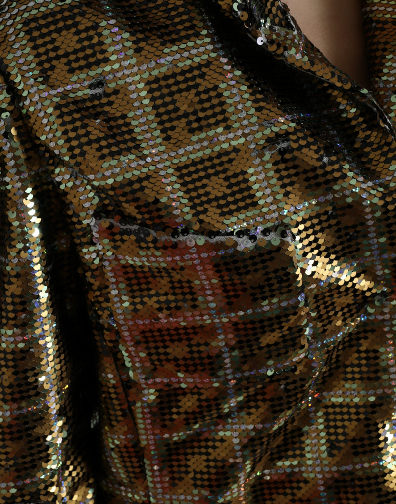 Multicolor Sequined Cropped Jacket