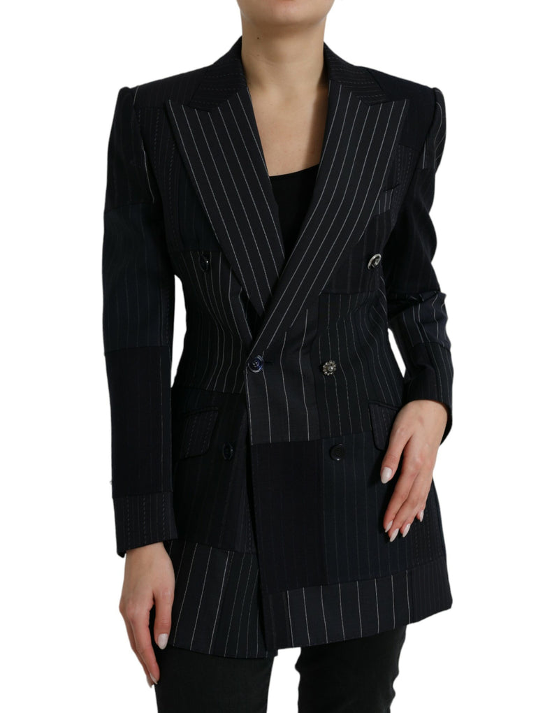 Elegante blazer di lana vergine a strisce