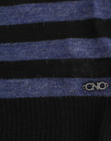 Chic Striped V-Neck Wool Blend πουλόβερ