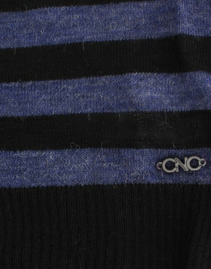 Chic Striped V-Neck Wool Blend πουλόβερ