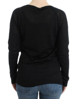 Chic Stafed V-Ausschnitt Wollmischpullover