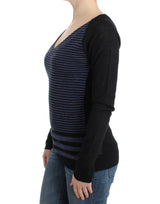 Chic Striped V-Neck Wool Blend πουλόβερ