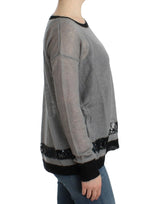 Pull en tricot embelli asymétrique chic