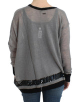 Pull en tricot embelli asymétrique chic