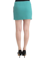 Chic Wraparound Mini Skirt in Blue