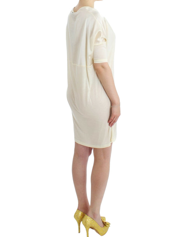 Robe Chic White Modal au-dessus du genou