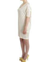 Vestido modal de sobre-rodilla modal blanco y elegante