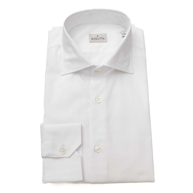 Elegante camisa de cuello francés de algodón blanco