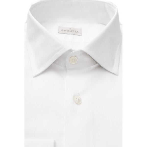 Sleek White Slim Fit Fit French Camish