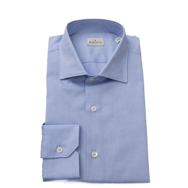 Elegante camicia di cotone azzurro per uomini