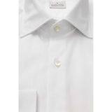 Elegante camisa de cuello francés de algodón blanco