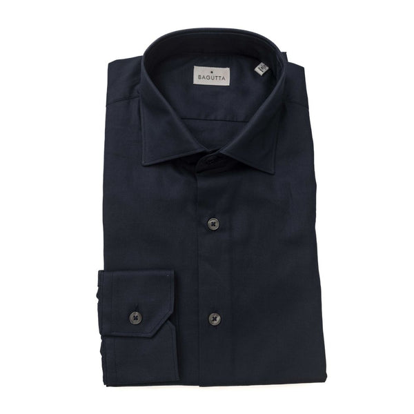 Chemise de col français en coton bleu élégant