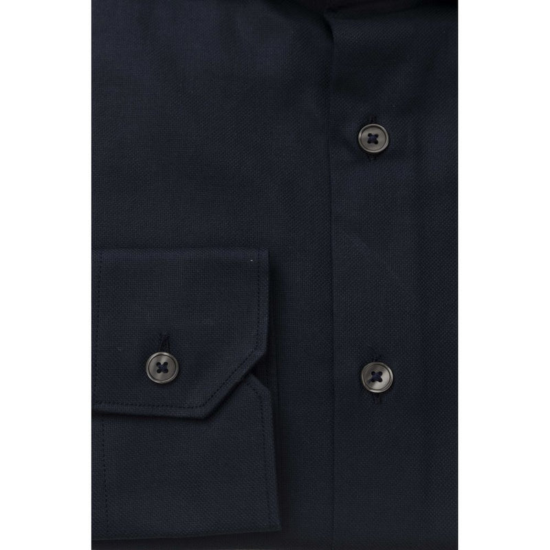 Chemise de col français en coton bleu élégant