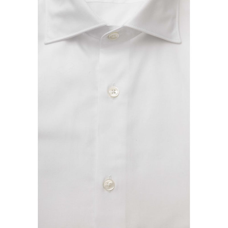 Elegante camicia da colletto francese in cotone bianco