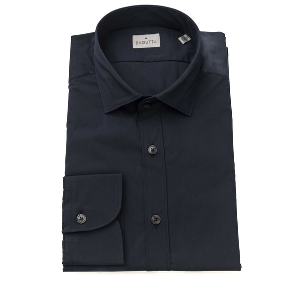 Camisa de cuello francés de Fit Slim en azul