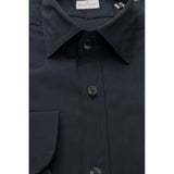 Blue Cotton Men's Slim Shirt