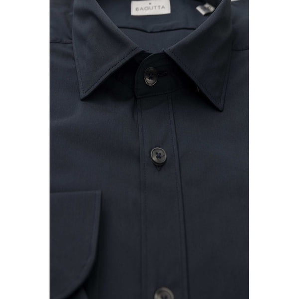 Slim Fit French Collar Shirt en bleu