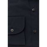 Camicia da colletto francese in forma slim in blu in blu