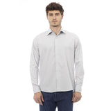 Elegante camicia di cotone grigio italiano