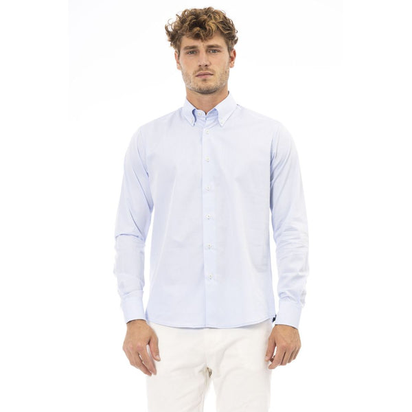 Elegante camisa italiana azul claro