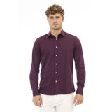 Elegante camisa roja hecha italiana para hombres