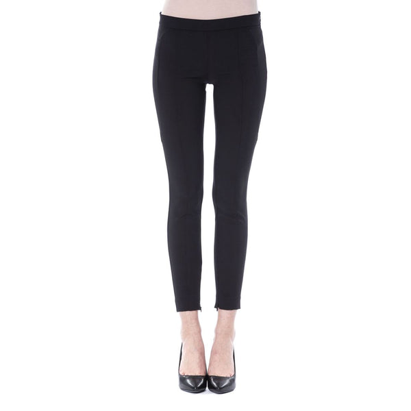 Pantalon skinny noir élégant avec fermeture de fermeture éclair