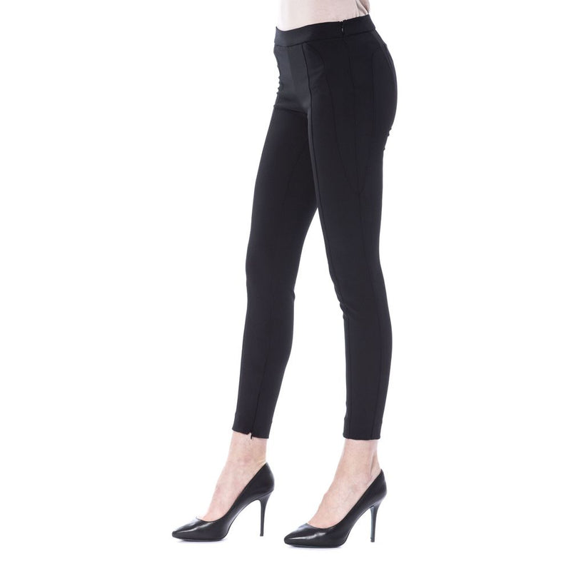 Pantalon skinny noir élégant avec fermeture de fermeture éclair