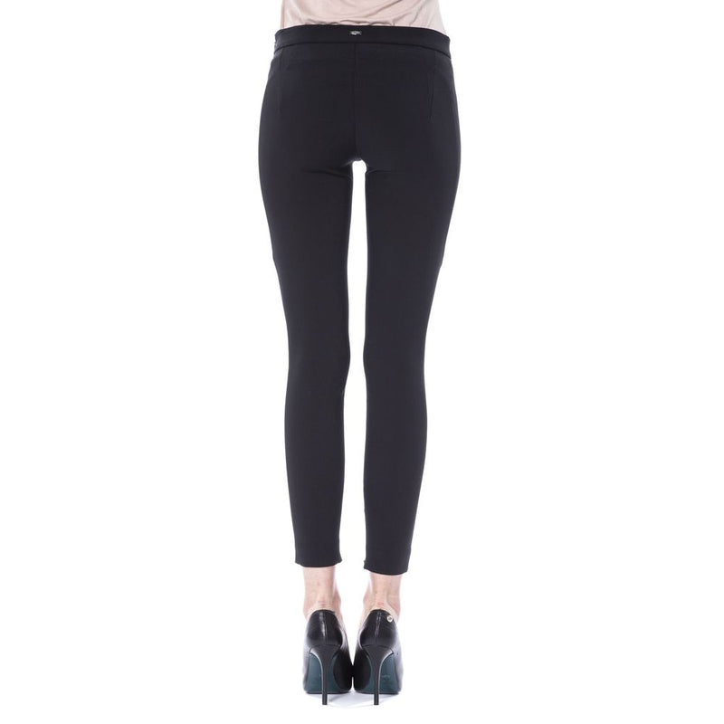 Pantalon skinny noir élégant avec fermeture de fermeture éclair