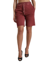 Chic Maroon High-T-T-Designer Sweatshorts