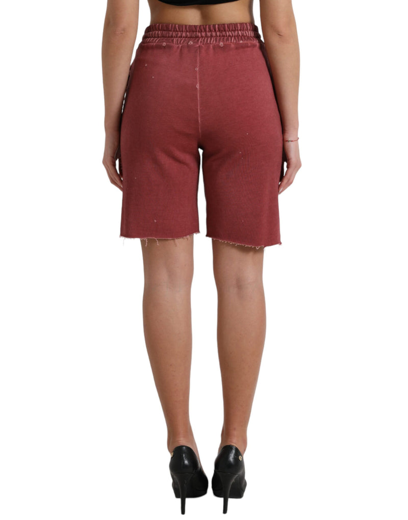 Chic Maroon High-T-T-Designer Sweatshorts