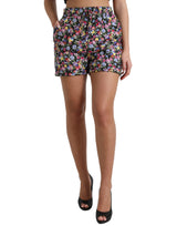 Shorts floraux à taille haute vibrante