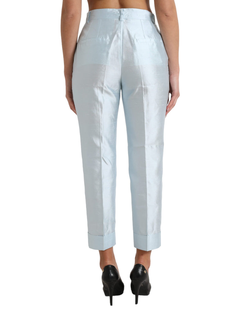 Chic Sky Blue High Goist Cropped Pants