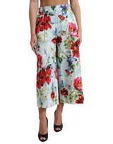 Pantalones de pierna ancha de cintura alta floral