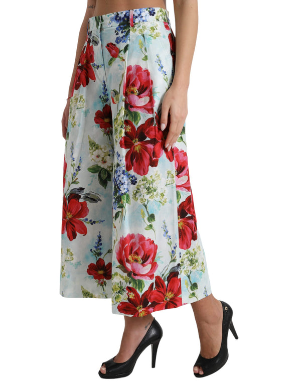 Floral High Waist Wide Pants