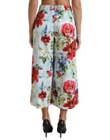 Pantalones de pierna ancha de cintura alta floral