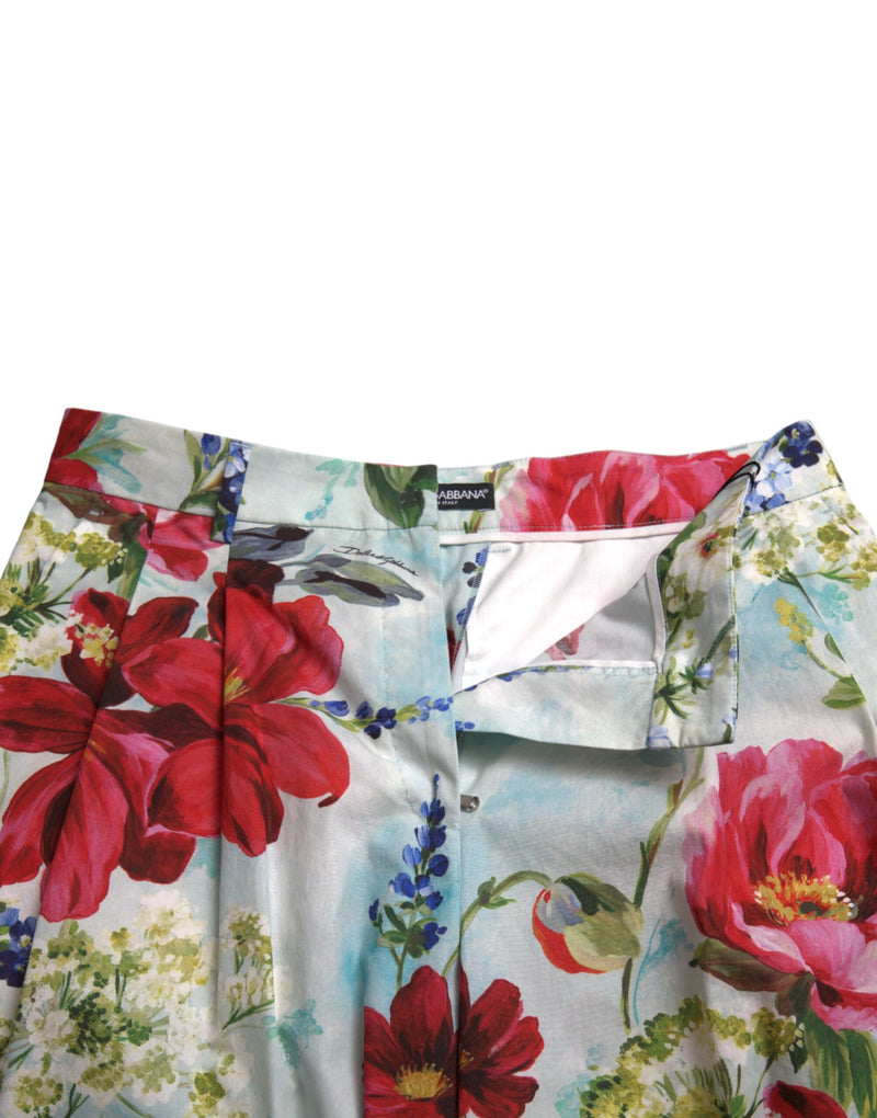 Pantalones de pierna ancha de cintura alta floral