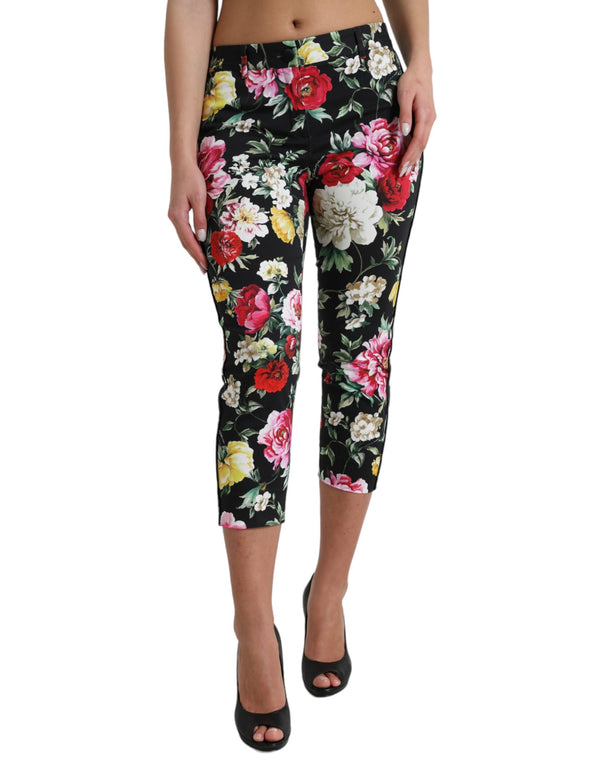 Élégant pantalon coulé à la taille florale