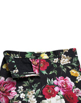 Elegante Blumenhose mit mittlerer Taille